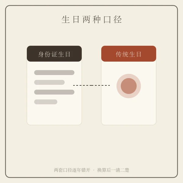 农历生日公历生日对照示意