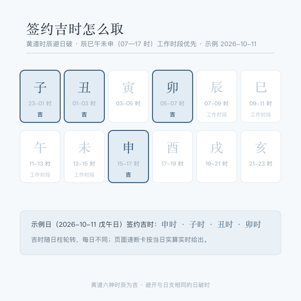签约吉时与属相合参
