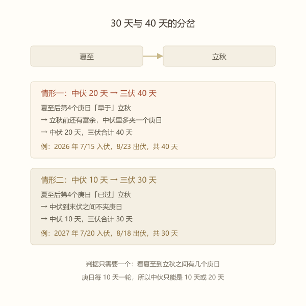三伏30天与40天对比示意图