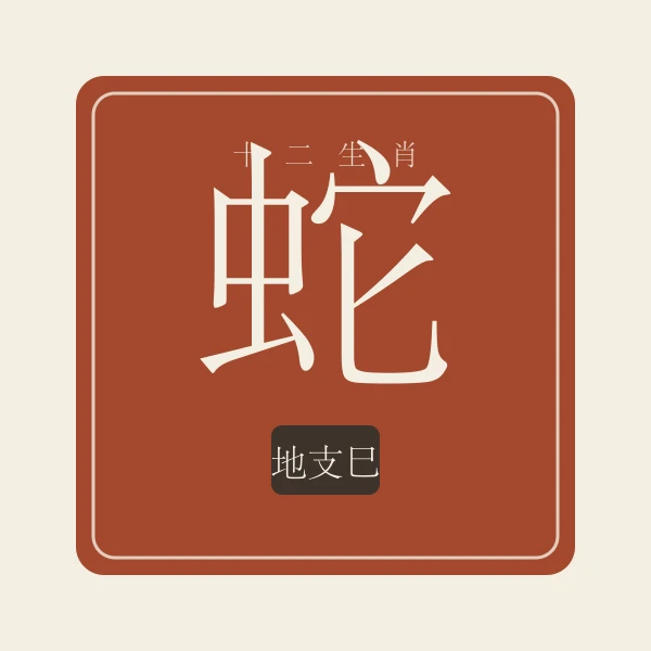 生肖蛇印章式主题插画