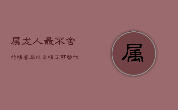 属龙人最不舍的情感牵挂：亲情无可替代的价值