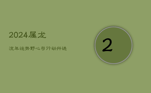 2024属龙流年运势：野心与行动并进，事业攀升之年  第1张