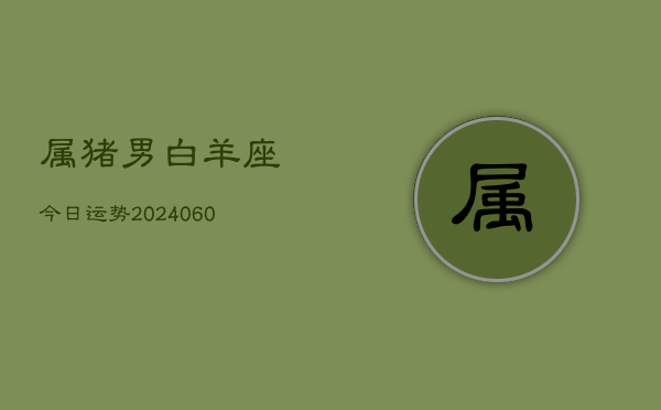属猪男白羊座今日运势(20240610)  第1张