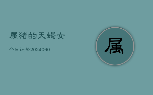 属猪的天蝎女今日运势(20240606)  第1张