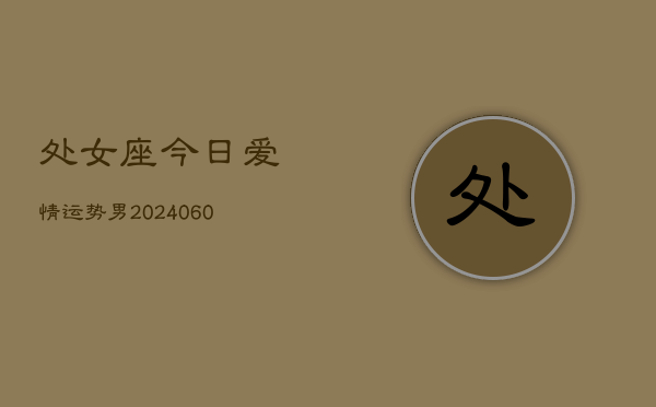 处女座今日爱情运势男(20240606)  第1张