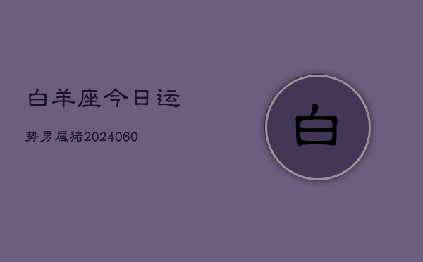白羊座今日运势男属猪(20240606)