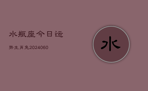 水瓶座今日运势生肖兔(20240610)  第1张