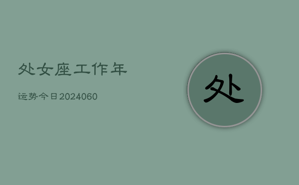 处女座工作年运势今日(20240610)
