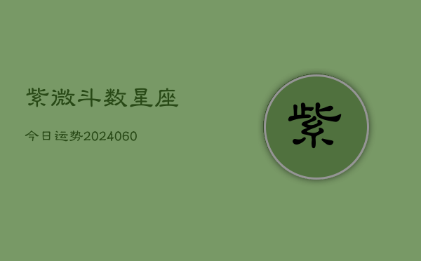 紫微斗数星座今日运势(20240610)  第1张