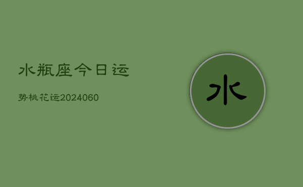 水瓶座今日运势桃花运(20240610)