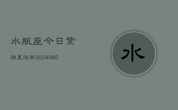 水瓶座今日紫微星运势(20240610)  第1张