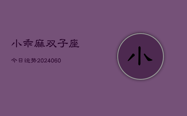 小乖麻双子座今日运势(20240613)  第1张