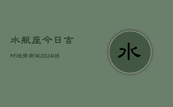水瓶座今日吉时运势测试(20240613)  第1张
