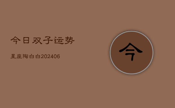 今日双子运势星座陶白白(20240615)  第1张