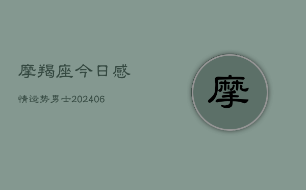 摩羯座今日感情运势男士(20240615)  第1张