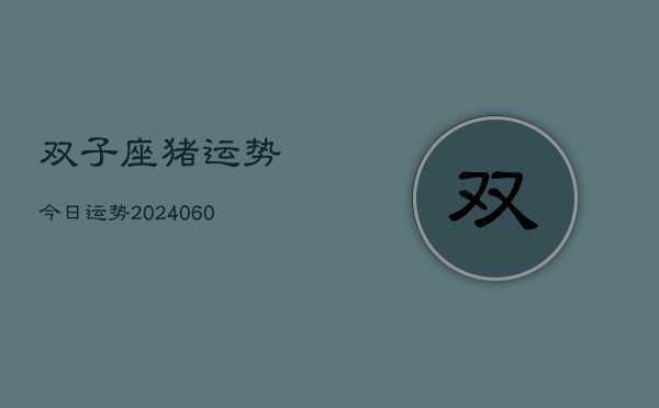 双子座猪运势今日运势(6月22日)  第1张