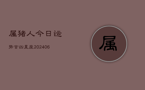 属猪人今日运势吉凶星座(6月22日)  第1张