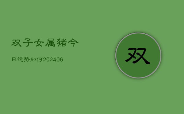 双子女属猪今日运势如何(6月22日)  第1张