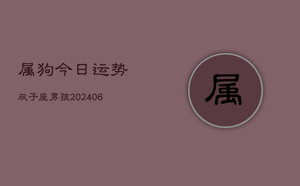 属狗今日运势双子座男孩(6月22日)  第1张