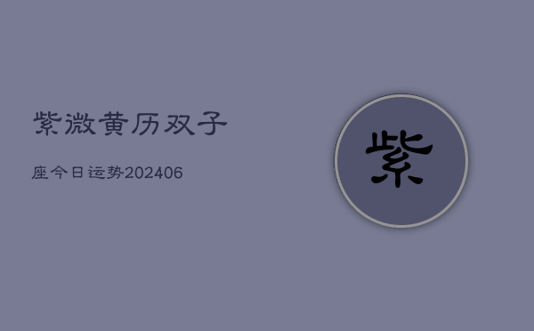 紫微黄历双子座今日运势(6月22日)  第1张