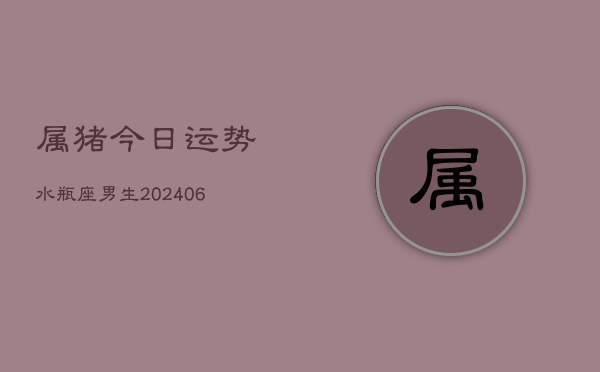 属猪今日运势水瓶座男生(6月22日)  第1张