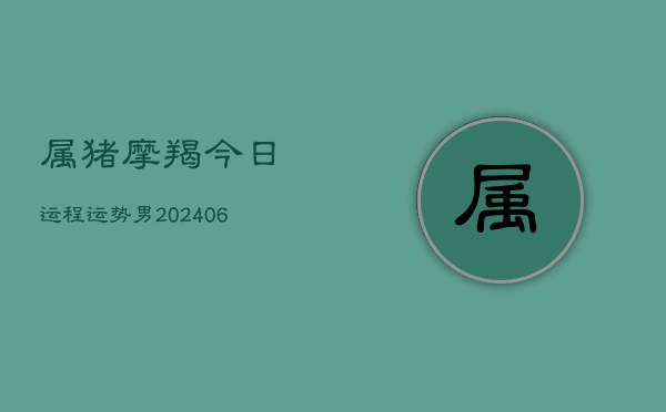 属猪摩羯今日运程运势男(6月15日)  第1张