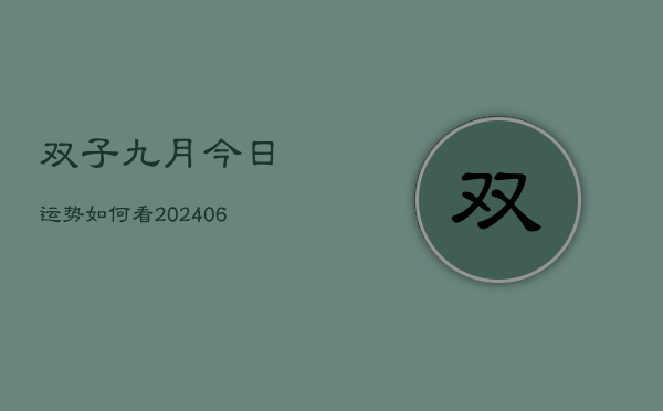 双子九月今日运势如何看(6月15日)  第1张