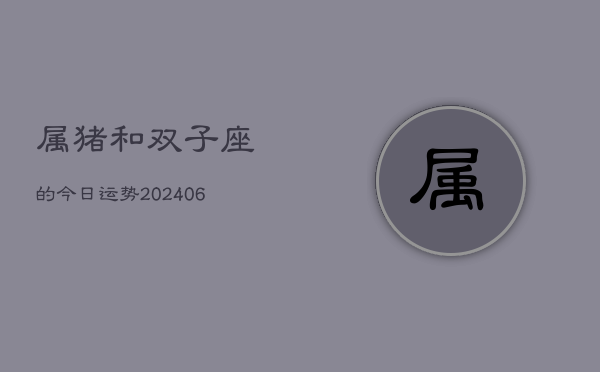 属猪和双子座的今日运势(6月15日)  第1张