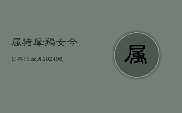属猪摩羯女今日事业运势(6月15日)  第1张