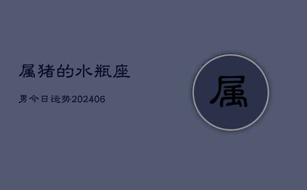 属猪的水瓶座男今日运势(6月15日)