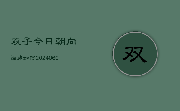 双子今日朝向运势如何(6月15日)  第1张