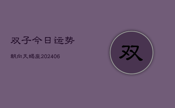 双子今日运势朝向天蝎座(6月15日)  第1张