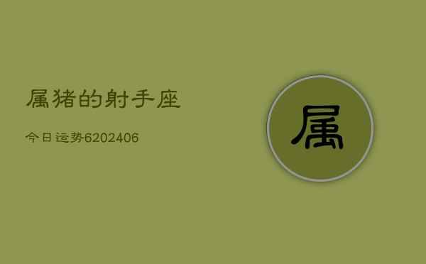 属猪的射手座今日运势6(6月15日)  第1张