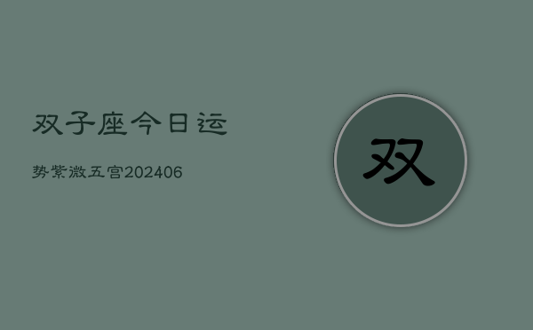 双子座今日运势紫微五宫(6月15日)  第1张