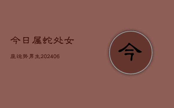 今日属蛇处女座运势男生(6月15日)  第1张