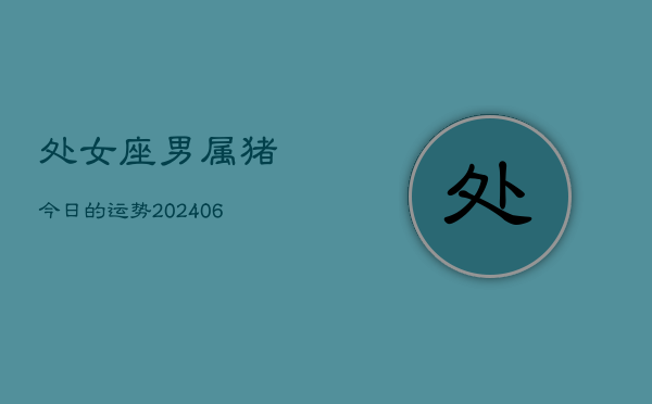 处女座男属猪今日的运势(6月15日)  第1张