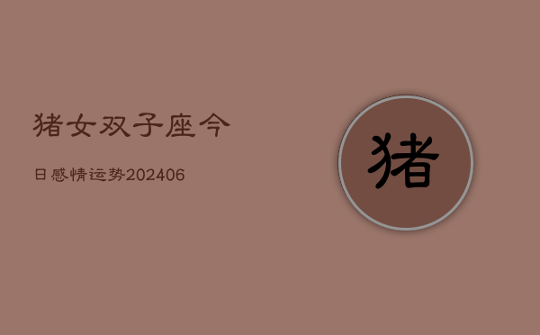 猪女双子座今日感情运势(6月15日)  第1张