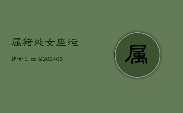 属猪处女座运势今日运程(6月15日)