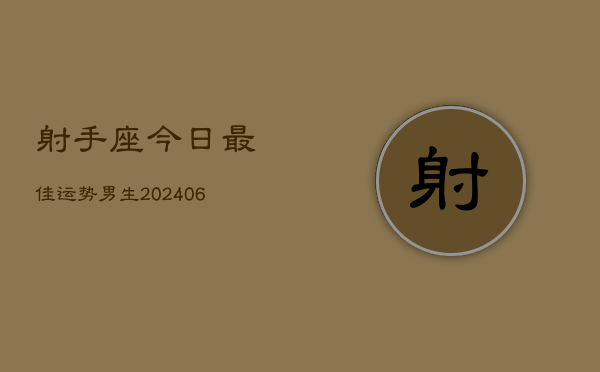 射手座今日最佳运势男生(6月15日)