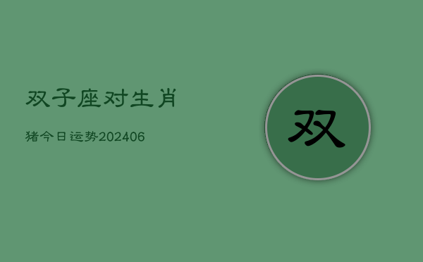 双子座对生肖猪今日运势(6月15日)  第1张