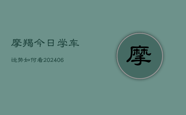 摩羯今日学车运势如何看(6月15日)  第1张