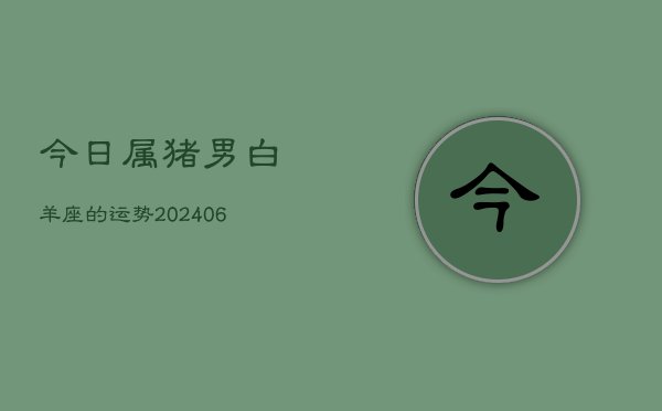 今日属猪男白羊座的运势(6月15日)  第1张