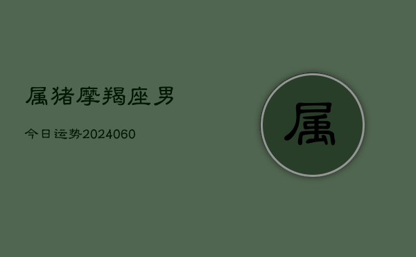 属猪摩羯座男今日运势(6月15日)  第1张