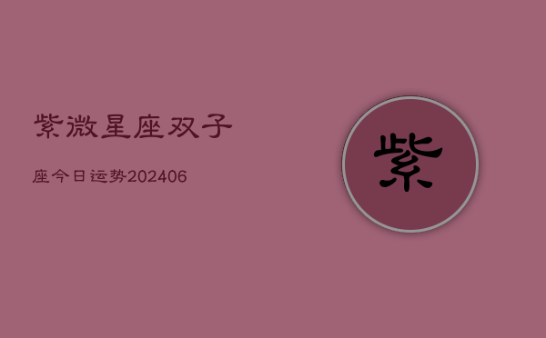 紫微星座双子座今日运势(7月20日)  第1张